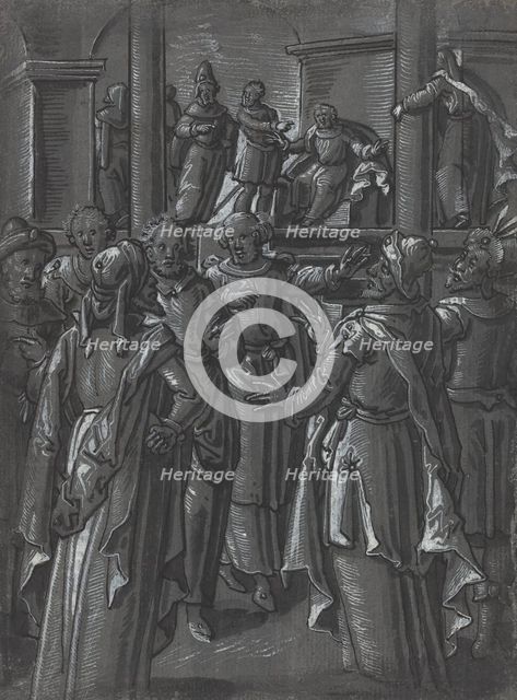 The High Priest before Pilate [verso], c. 1600. Creator: Unknown.