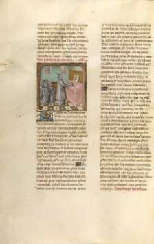 The High Priest Sacrificing a Lamb; Miroir Historial, about 1475. Creator: Unknown