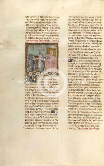 The High Priest Sacrificing a Lamb; Miroir Historial, about 1475. Creator: Unknown.