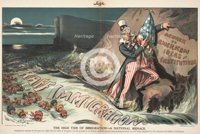 The High Tide of Immigration - A National Menace. Judge Magazine, August 22, 1903, 1903. Creator: Dalrymple, Louis (1866-1905).