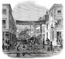 The High Tide - Overflow of the Thames on Tuesday - Vine-Street, York-Road, Lambeth, 1850. Creator: Unknown
