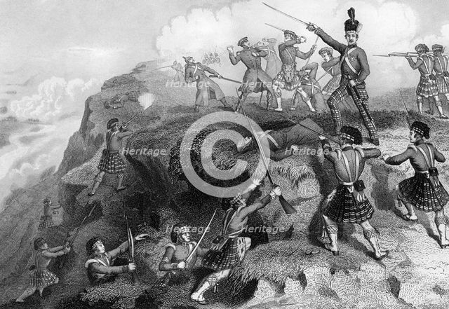 The Highlanders attacking the Russian redoubt, Battle of the Alma, 1854, (1857). Artist: DJ Pound