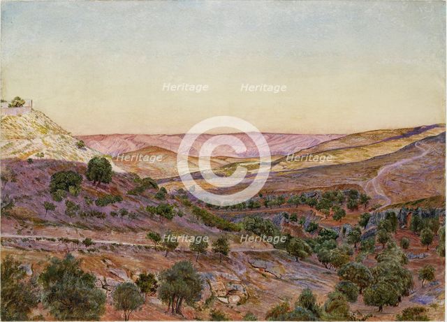 The Hills of Moab and the Valley of Hinnom, 1854. Artist: Thomas Seddon.