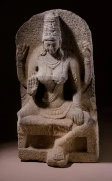 The Hindu Goddess Shri Lakshmi, With c.12th century recutting. Creator: Unknown