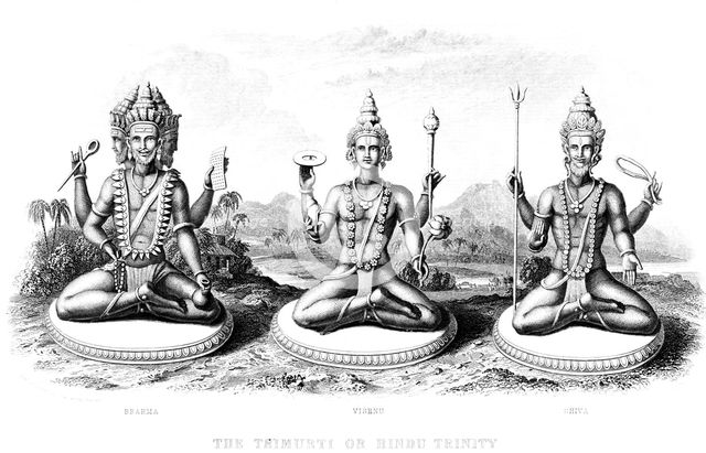 The Hindu Trinity, c1800. Artist: Unknown