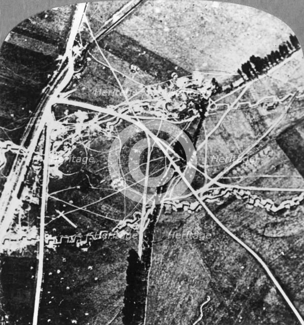 The Hindenburg Line from 8000 feet, France, World War I, c1916-c1918. Artist: Realistic Travels Publishers