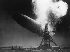 The Hindenburg moments after catching fire, Lakehurst, New Jersey, 6 May 1937. Creator: Unknown