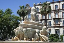 The Hispalis fountain in the Puerta de Jerez roundabout, Seville, Spain, 2023. Creator: Ethel Davies