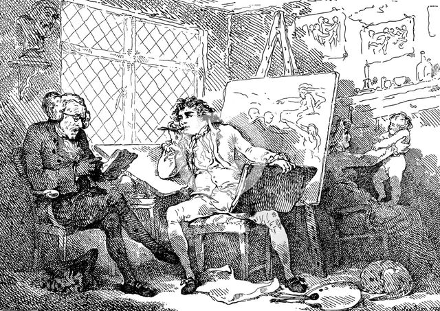 'The Historian animating the mind of a young painter', 1784.Artist: Thomas Rowlandson