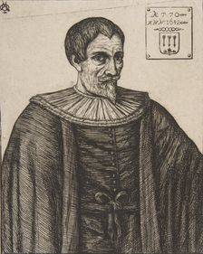 The historian John Besly, after Jaspar Isaac, 1861. Creator: Charles Meryon