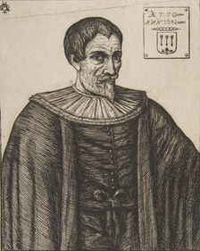 The historian John Besly, after Jaspar Isaac, 1861. Creator: Charles Meryon