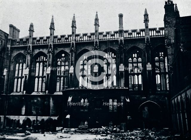 'The Historic Hall in the Inner Temple completely gutted by fire', 1941. Artist: Unknown.