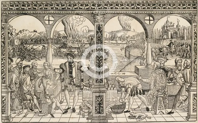 The history of Elector Friedrich I Palatine, c16th century. Artist: Master CS.