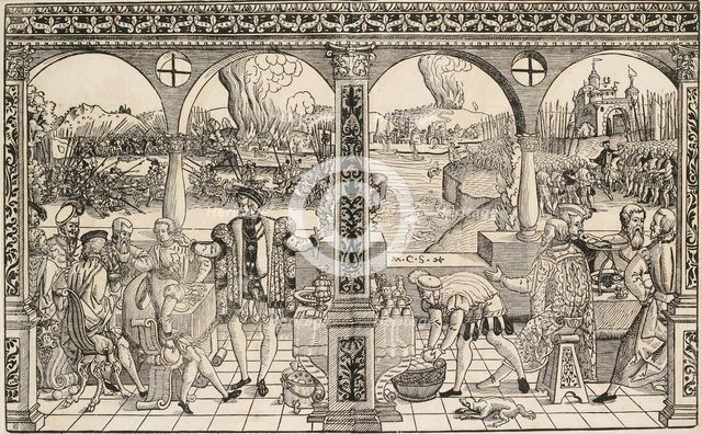 The history of Elector Friedrich I Palatine, c16th century. Artist: Master CS.