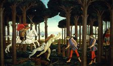 The History of Nastagio degli honesty (Table I), on a tale of The Decameron by Boccaccio