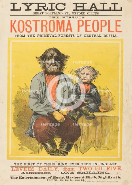 The Hirsute Kostroma People from the Primeval Forests of Central Russia, 1874. Creator: Unknown.