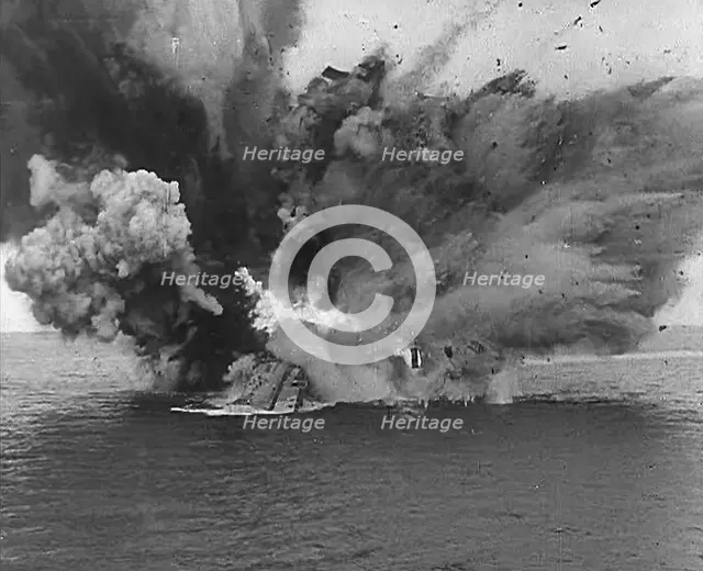 The HMS Barham Exploding After a U-Boat Attack, 1943. Creator: British Pathe Ltd.