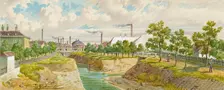The Hoblingersteg over the Vienna River (Gaudenzdorf), undated. Creator: Franz Gerasch