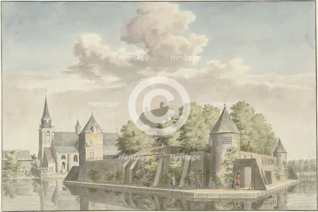 The Hof van Putten and the church of Geervliet, 1749-1757. Creator: Cornelis Pronk.