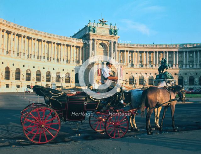 The Hofburg with carriage, Vienna, Austria. Creator: Peter Thompson.