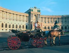 The Hofburg with carriage, Vienna, Austria. Creator: Peter Thompson