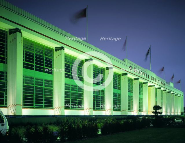 The Hoover Building at night, Western Avenue, Ealing, London, 1995. Artist: N Corrie