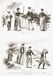 'The Holiday Season in Wales--The Ascent of Snowdon 1891. Creator: Arthur Hopkins