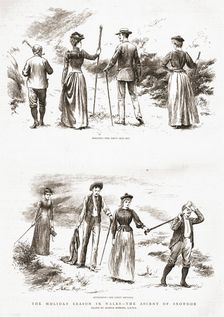 'The Holiday Season in Wales--The Ascent of Snowdon 1891. Creator: Arthur Hopkins