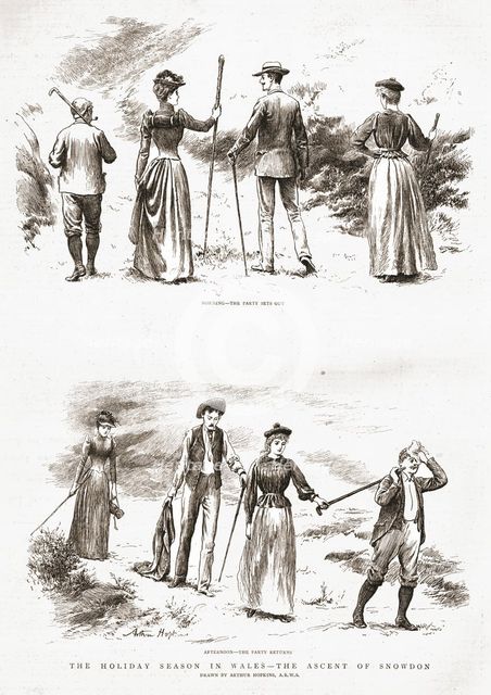 ''The Holiday Season in Wales--The Ascent of Snowdon', 1891. Creator: Arthur Hopkins.