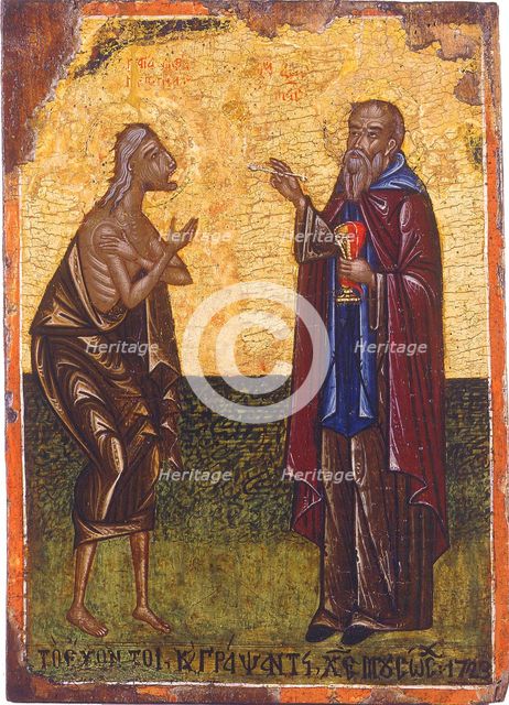 The Holy Communion of Saint Mary of Egypt. Artist: Anonymous 