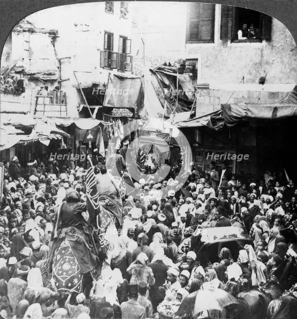 'The Holy Carpet Parade with the Mahmal, Cairo, Egypt', 1905.Artist: Underwood & Underwood