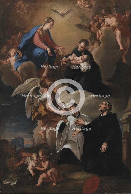 The Holy Ghost, Angels and the Virgin with Saints Mark, Stanislau Kostka..., 1703-1802. Creators: Nicola Grassi, Antonio Balestra.