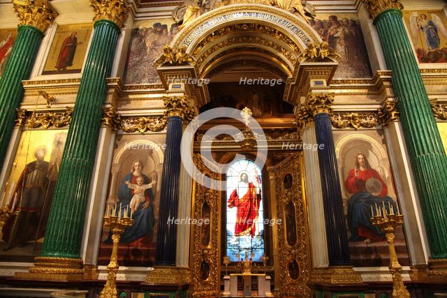 The Holy Doors and iconostasis, St Isaac's Cathedral, St Petersburg, Russia, 2011. Creator: Sheldon Marshall.