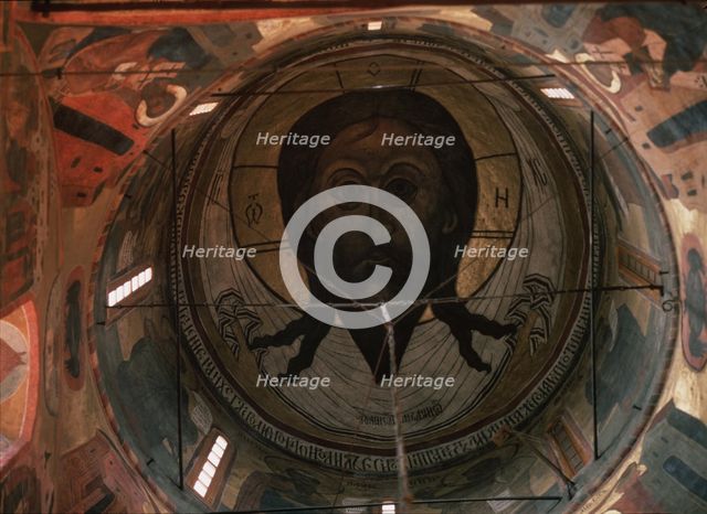 The Holy Face (Dome painting in the Archangel Michael Cathedral of the Moscow Kremlin), 1652-1666. Artist: Ancient Russian frescos  