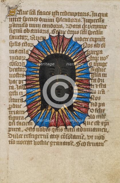 The Holy Face; Illustrated Vita Christi, with devotional supplements, about 1480-1490. Creator: Unknown.