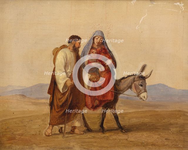 The Holy Family on the run. Sketch, n.d. (before 1841). Creator: Wilhelm Marstrand.