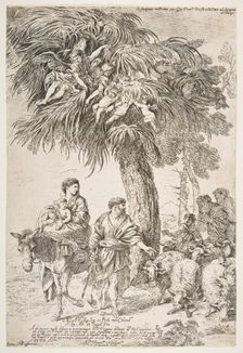 The Holy Family on their flight into Egypt, ca. 1647. Creator: Giovanni Benedetto Castiglione