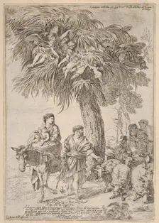 The Holy Family on their flight into Egypt, ca. 1647. Creator: Giovanni Benedetto Castiglione