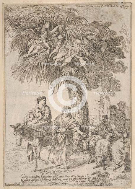 The Holy Family on their flight into Egypt, ca. 1647. Creator: Giovanni Benedetto Castiglione.