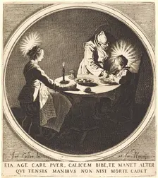 The Holy Family at Table, c. 1628. Creator: Jacques Callot