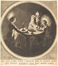 The Holy Family at Table, c. 1628. Creator: Jacques Callot