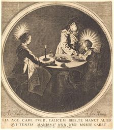 The Holy Family at Table, c. 1628. Creator: Jacques Callot