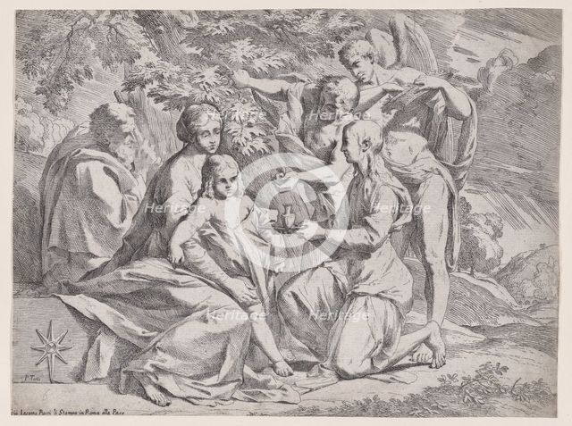 The Holy Family attended by Angels, ca. 1642-44. Creator: Pietro Testa.