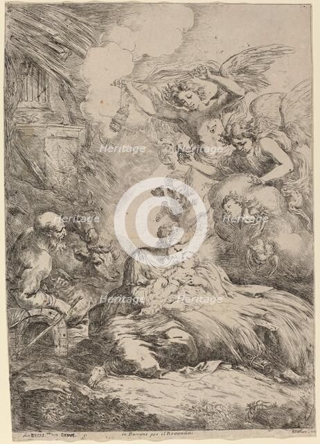 The Holy Family Adored by Angels (The Large Nativity). Creator: Bartolomeo Biscaino.