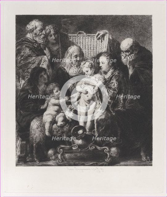 The Holy Family, after Jacob Jordaens, 1871. Creator: Jules-Ferdinand Jacquemart.