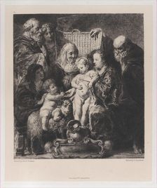 The Holy Family, after Jacob Jordaens, 1871. Creator: Jules-Ferdinand Jacquemart