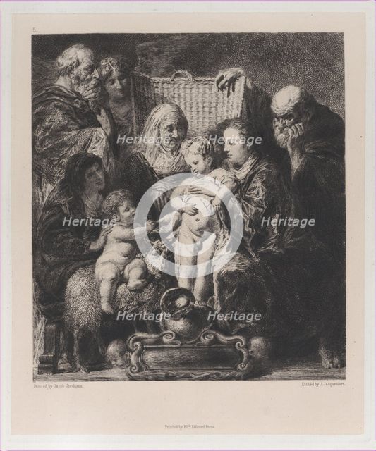 The Holy Family, after Jacob Jordaens, 1871. Creator: Jules-Ferdinand Jacquemart.
