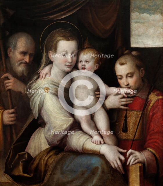 The Holy Family and St. Stephen, c1560. Creator: Luca Longhi.