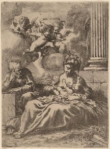 The Holy Family by a Column, c. 1655. Creator: Bartolomeo Biscaino