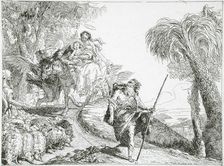The Holy Family Descending a Forest Path, Near a Flock and Some Shepherds, between c1750 and c1753. Creator: Giovanni Domenico Tiepolo